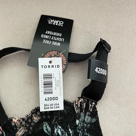 Torrid NWT Lightly Lined Everyday Wire-Free Bra Floral 360° Back Smoothing 42DDD - Picture 8 of 11